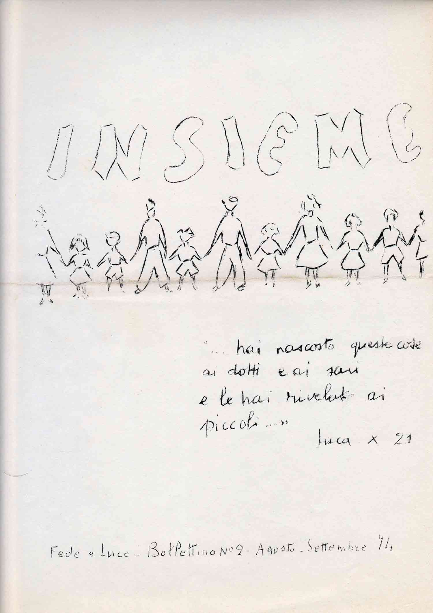 cover Insieme n.2, 1974 - Bollettino Fede e Luce