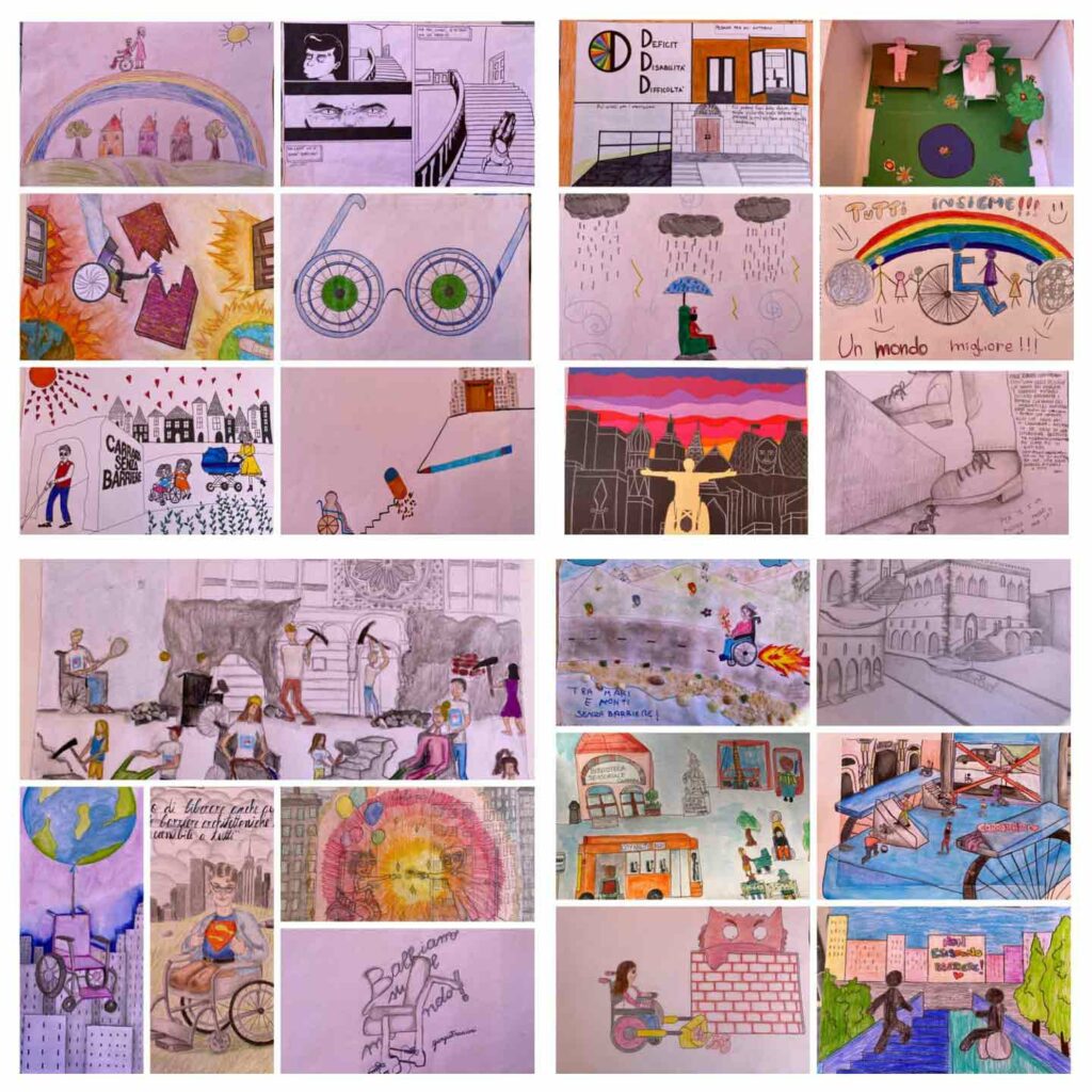 Collage di disegni fatti da bambini