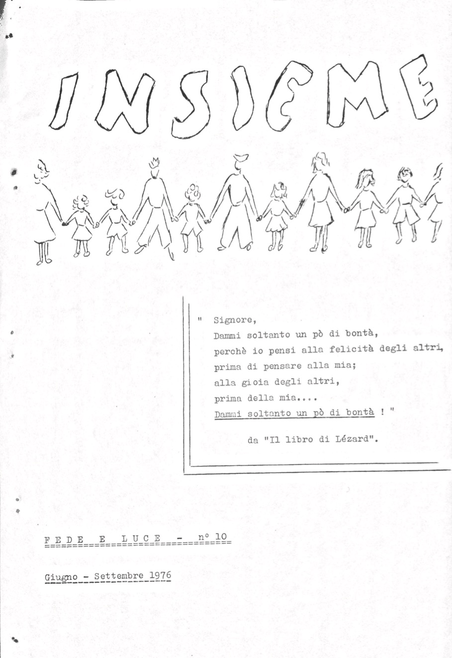 Insieme n. 10 – Bollettino Fede e Luce – 1976